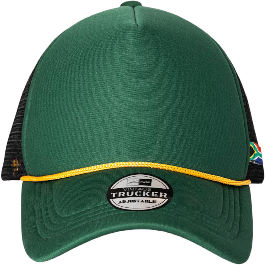 FWRD Mzansi Trucker Cap Bottle Black Front